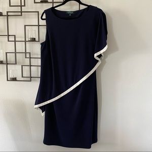 Lauren Ralph Lauren Cape Dress in Navy
